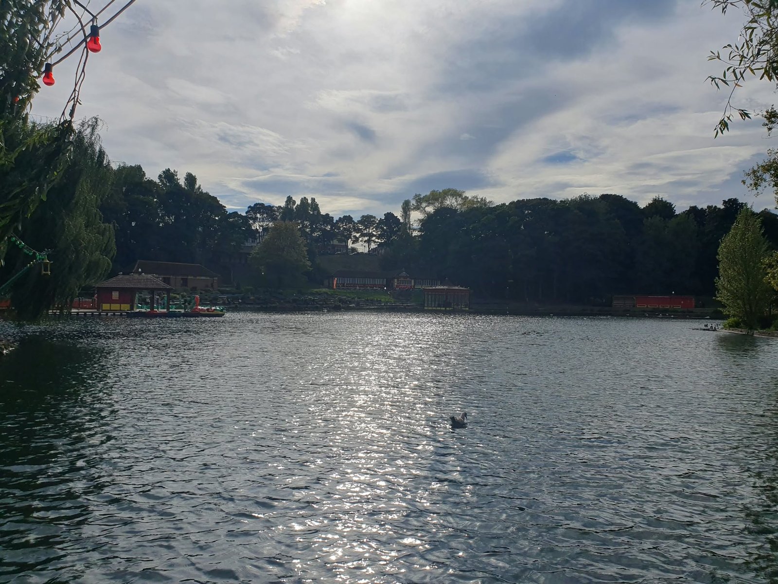 Peasholm Park lake in the sunshine